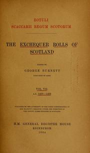 Cover of: Rotuli scaccarii regum scotorum. by Scotland. Court of Exchequer.