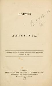 Cover of: Routes in Abyssinia. by Anthony Charles Cooke