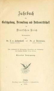 Cover of: Schmollers Jahrbuch für Gesetzgebung, Verwaltung und Volkswirtschaft. by 