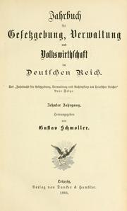 Cover of: Schmollers Jahrbuch für Gesetzgebung, Verwaltung und Volkswirtschaft. by Elisabeth Gnauck-Kühne