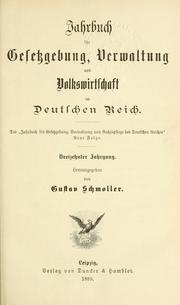 Cover of: Schmollers Jahrbuch für Gesetzgebung, Verwaltung und Volkswirtschaft. by Elisabeth Gnauck-Kühne