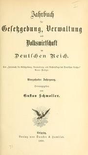 Cover of: Schmollers Jahrbuch für Gesetzgebung, Verwaltung und Volkswirtschaft. by Elisabeth Gnauck-Kühne