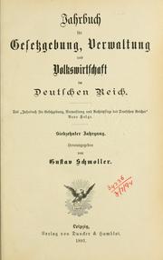 Cover of: Schmollers Jahrbuch für Gesetzgebung, Verwaltung und Volkswirtschaft. by Elisabeth Gnauck-Kühne