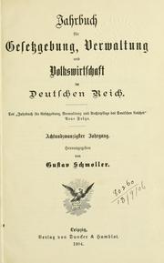 Cover of: Schmollers Jahrbuch für Gesetzgebung, Verwaltung und Volkswirtschaft. by 