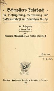 Cover of: Schmollers Jahrbuch für Gesetzgebung, Verwaltung und Volkswirtschaft. by Elisabeth Gnauck-Kühne