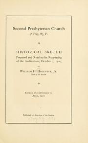 Cover of: Second Presbyterian church of Troy, N.Y. | William Henry Hollister