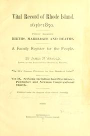 Cover of: Seekonk (including East Providence), Pawtucket and Newman Congregational church [records of births, marriages and deaths]