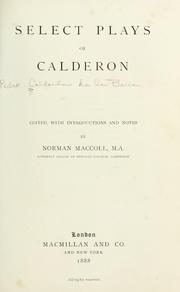 Cover of: Select plays of Calderón