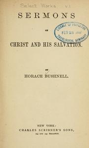 Cover of: Select works. by Horace Bushnell