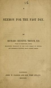 A sermon for the fast day by Richard Chenevix Trench