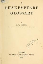 Cover of: A Shakespeare glossary