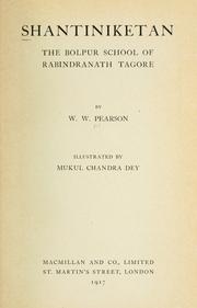 Cover of: Shantiniketan: the Bolpur school of Rabindranath Tagore