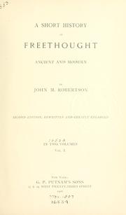 Cover of: A short history of freethought: ancient and modern