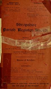 Cover of: Shropshire Parish registers. by Shropshire Parish Register Society.