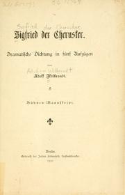 Cover of: Sigfried der Cherusker by Adolf Wilbrandt