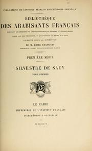 Cover of: Silvestre de Sacy (1758-1838)
