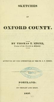 Cover of: Sketches of Oxford county.