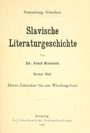 Cover of: Slavische Literaturgeschichte.