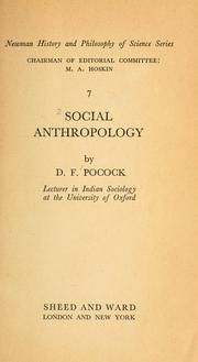 Cover of: Social anthropology by David Francis Pocock