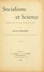 Cover of: Socialisme et science: conférence faite à un groupe d'étudiants de Berlin.