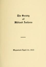 Cover of: The Society of Midland Authors by Society of Midland Authors.