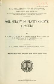 Cover of: Soil survey of Platte County, Missouri by A. T. Sweet