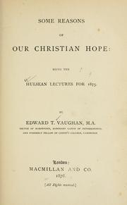 Cover of: Some reasons of our Christian hope