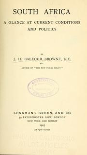 Cover of: South Africa by John Hutton Balfour Browne
