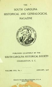 Cover of: The South Carolina historical and genealogical magazine by 