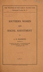 Cover of: Southern women and racial adjustment