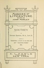 Cover of: Southey by Dowden, Edward