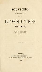 Cover of: Souvenirs historiques sur la révolution de 1839.