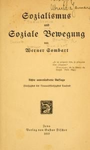 Cover of: Sozialismus und soziale Bewegung by Werner Sombart
