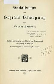 Cover of: Sozialismus und soziale Bewegung. by Werner Sombart