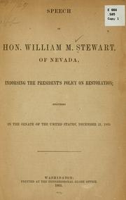 Cover of: Speech of Hon. William M. Stewart, of Nevada, indorsing the President's policy on restoration