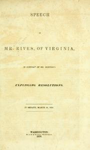 Speech of Mr. Rives, of Virginia by William C. Rives