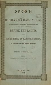 Cover of: Speech of Richard Yeadon ... by Richard Yeadon