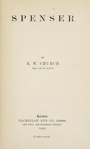 Cover of: Spenser by Richard William Church