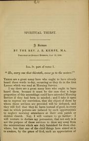 Cover of: [Spiritual thirst by John Edward Kempe