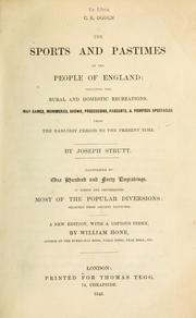 Cover of: The sports and pastimes of the people of England by Joseph Strutt