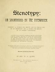 Cover of: Stenotypy: or, Shorthand by the typewriter ...