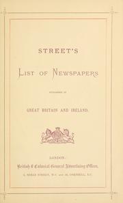 Cover of: Street's list of newspapers published in Great Britain and Ireland. by 