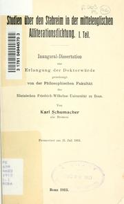 Cover of: Studien über den Stabreim in der mittelenglischen Alliterationsdichtung: 1. Teil.