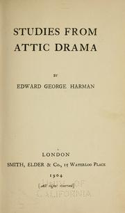 Cover of: Studies from Attic drama.