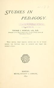 Cover of: Studies in pedagogy