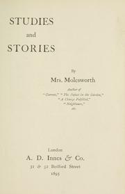 Cover of: Studies and stories. by Mary Louisa Molesworth