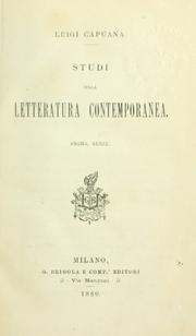 Cover of: Studi sulla letteratura contemporanea. by Luigi Capuana