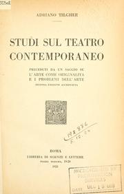 Cover of: Studi sul teatro contemporaneo