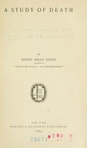 Cover of: A study of death
