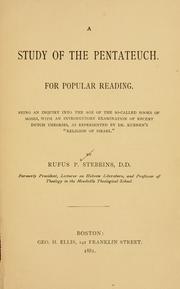 Cover of: A study of the Pentateuch.: For popular reading.